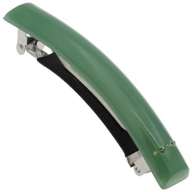 Camila Paris CP3448 French Hair Barrette Clip for Girls Green, Rubberized Metal Clasp Strong Hold Grip Hair Clips for Women, No Slip Durable and Styling Girls Hair Accessories, Made in France