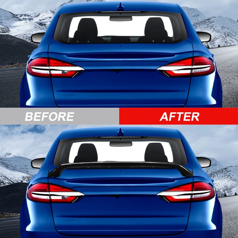 cciyu Rear Trunk Spoiler Wing w/LED Brake Fits for 2001-2005