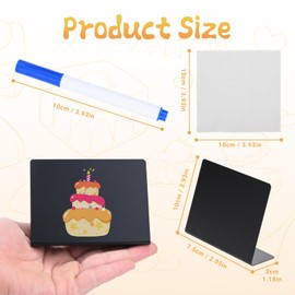 Pack of 30 Chalkboards, Small, L-Shape Price Tags, Stands, 100 x 75 mm, Small Boards for Writing on with 7 Pens, Practical Accessory for Bakery, Cafe, Wedding, Place Cards, Buffet (Black)
