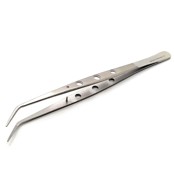 A2Z SCILAB - Dental Cotton Tweezer Serrated Angled Beak Dressing