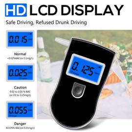 Alcohol Breathalyzer, Portable Alcohol Breath Tester with 20 Mouthpieces, Professional-Grade Accuracy, Accurate Blood Alcohol Tester with Digital LCD Screen for Personal Use
