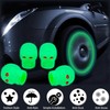 MEAJOO 4PCS Skull Fluorescent Tire Valve Stem Caps, Luminous Car