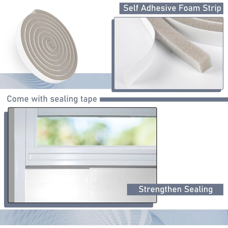 Flamorrow Dual Hose Portable Air Conditioner Window Kit, Adjustable Window
