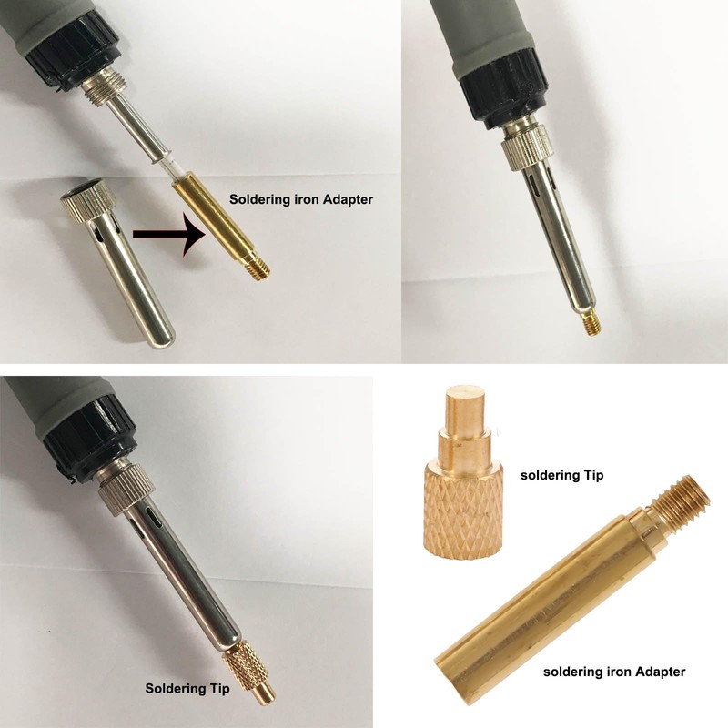 7PCS Heat Set Insert Tips Soldering Iron Tips with Adapter,