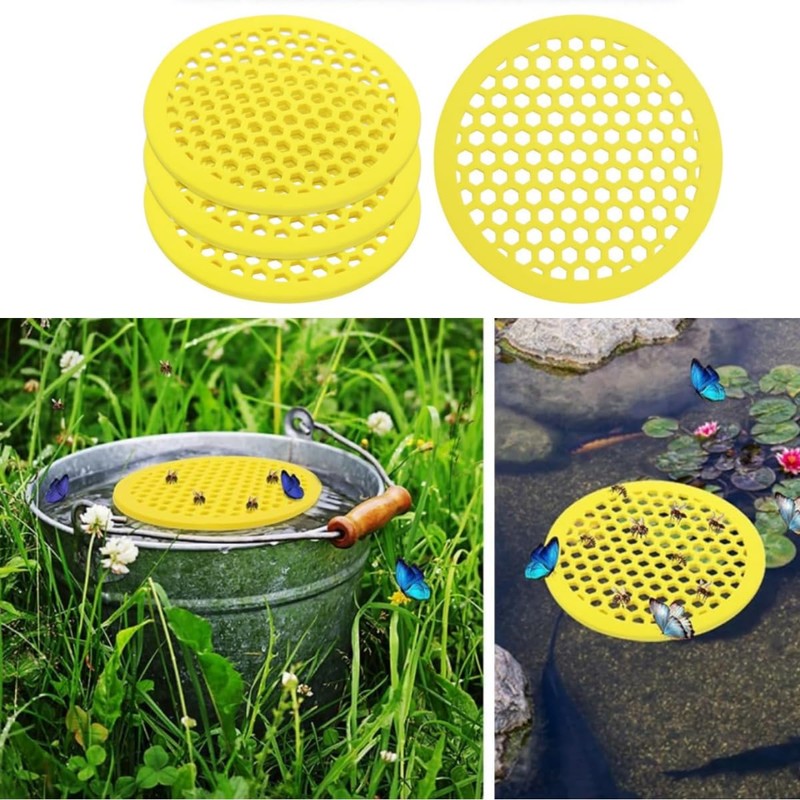 4Pcs Round Bee Feeder, Floating Butterfly Bee Watering Station, Outside