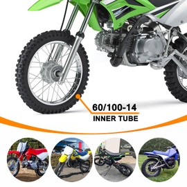 HOLATO Front 60/100-14 2.50-14 Inner Tube for 110cc 125cc CRF70 CRF110 XR70 KLX110 TTR90 PW80 RM60 RM65 TaoTao DB14 SSR Apollo Coolster Dirt Pit Bike Motorcycle Off Road Motocross Heavy Duty 1 Pack