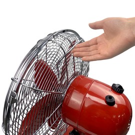 Good Housekeeping 92611 All-Metal 12" Retro Desk Office Table Fan with Wide Oscillation, 3-Speed Settings & Carrying Handle, Crimson Red