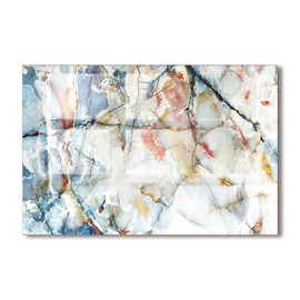 fzxwyishu Marble pattern,Tempered Glass Backsplash For Kitchen Behind Stove,Easy to Clean Kitchen Sink Cover Splash Guard, Home Kitchen Décor (30"x14"(76.2x35.56cm))