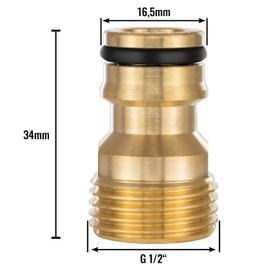 Poppstar Set of 2 tap adapters with 1/2 inch male thread and plug-in coupling for garden hose (compatible with Gardena plug-in system)