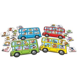 Orchard Toys Little Bus Lotto Mini Game, Small and Compact, Travel Game, Fun Memory Game For Ages 3-6, Educational Game Toy, Ideal Stocking Filler