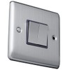 Caradok 2 gang 2 way plate switch Brushed Chrome, Metal