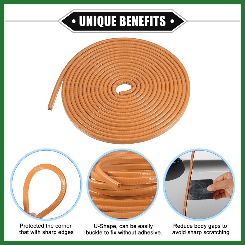 Motoforti Car Door Edge Guard, 16.4ft U Shape Rubber Edge