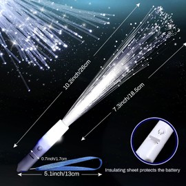 LED Light Duster Set, 12 Pieces Wedding Light Sticks, Fibreglass Light Sticks, LED Light Sticks, Children's Wedding Fibreglass Lamp, Glow Stick Glow in the Dark, Glow Sticks for Wedding Parties