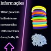 Kit de 100 pulseras LED fluorescentes de neón para fiestas