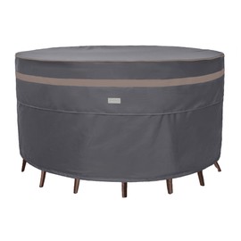 Garden Balsam Heavy Duty Waterproof Patio Furniture Covers,Fade Resistant Round Outdoor Table and Chair Covers Large Round 108"Diax28"H Dark Grey