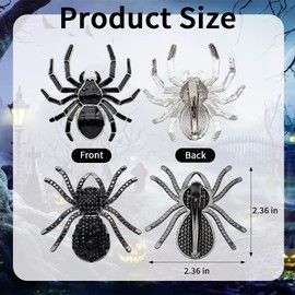 Halloween Spider Hair Clips 2 Styles Black Spider Hair Accessories Vintage Rhinestone Hairpins Alligator Clips for Women Girls Halloween Cosplay Party Supplies Decoration