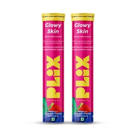 PLIX - THE PLANT FIX Glutathione Skin Glow 15 Effervescent Tablets 500mg For Clear And Youthful Skin | Vitamin E Reduces pigmentation, Fades Dark Spots, Hydrates skin | Pack Of 2, Strawberry flavour