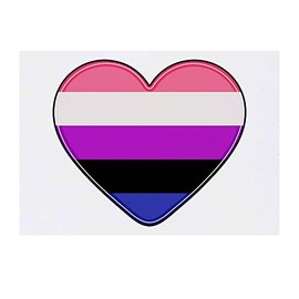 'Gender Fluid Flag Heart' Temporary Tattoo - Water Resistant, Skin-Safe, Non-Toxic Transfer (TO00050720)