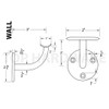 Stainless Steel 316 Grade Wall Mount Handrail Bracket for Round