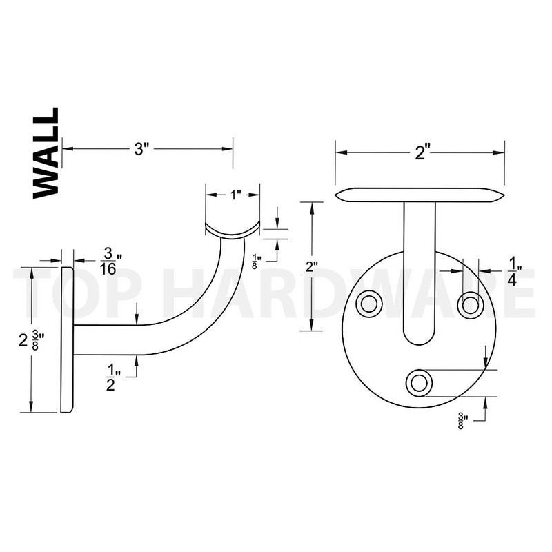 Stainless Steel 316 Grade Wall Mount Handrail Bracket for Round