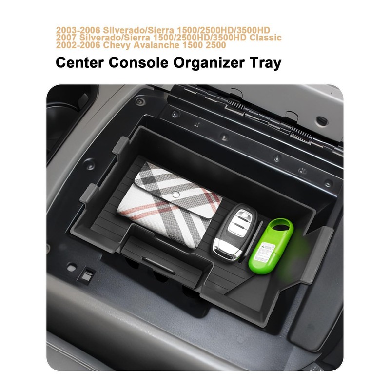 ECOZEN Center Console Organizer For 2003-2006 Silverado/Sierra 1500/2500HD/3500HD & 2007