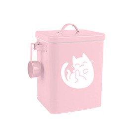 TITA-DONG Dog and Cat Food Storage Container 6L, Cute Pet Food Storage Containers with Lids Airtight, Metal Cat Food Bin with Measuring Cup, Durable Airtight Cat Food Container for Pet Owners(#2)