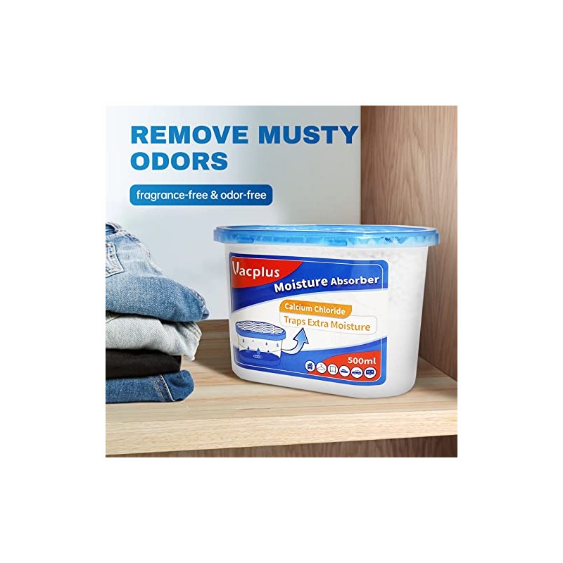 Vacplus Moisture Absorbers - Dehumidifiers for Closet, Efficient Humidity Absorber