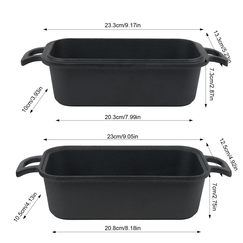Demine Cast Iron Loaf Pan with Lid 9x5 Inch –