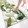 Bathroom Mat Anti Slip Thick Soft Quick Dry Green Polyester
