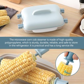 Microwave Corn Steamer with Lid, Microwave Corn Steaming Box Plastic Food Grade Microwave Steamer for Vegetables Fish Hot Dogs, 8.82x8.78x3.86in