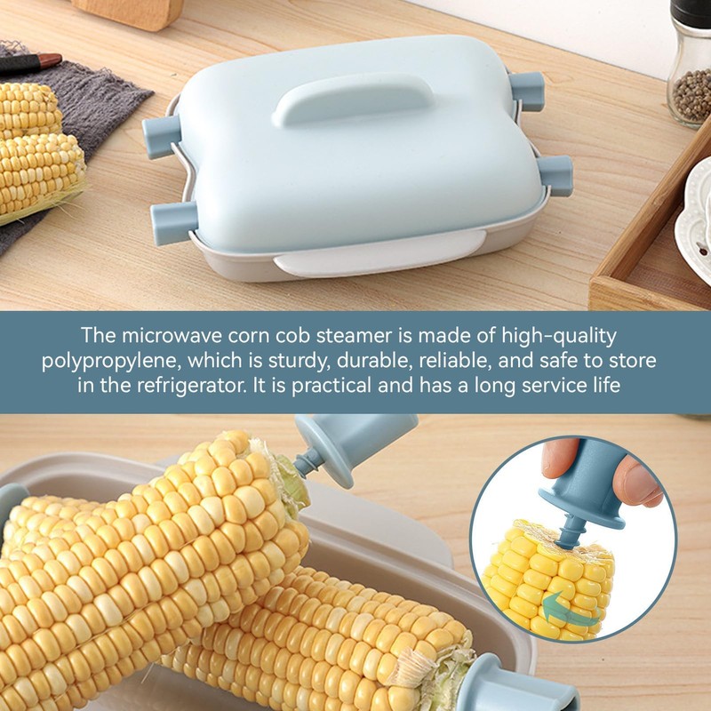 Microwave Corn Steamer with Lid, Microwave Corn Steaming Box Plastic
