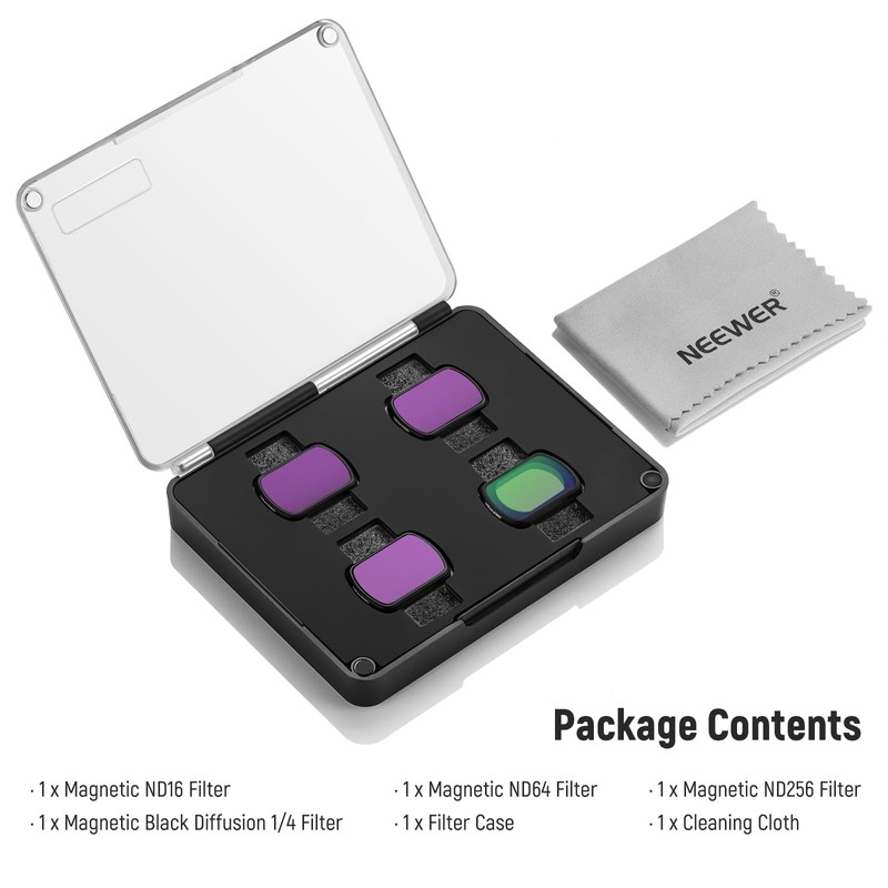 Neewer Magnetic ND&Black Diffusion 1/4 Effect Filter Kit Compatible with