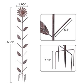 Metal Sun Face Glass Bottle Tree Stake for Outdoor Colorful Garden Decorative Bottle Holder & Outdoor