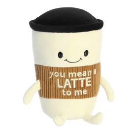 Aurora® Witty JUST Sayin'™ You Mean A Latte™ Stuffed Animal - Expressive Characters - Quirky Gift Ideas - White 9 Inches