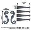 Decorative Vinyl Shutter Hinges and S Holdback Hooks for Exterior