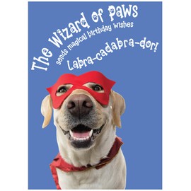 Glory To Dog The Wizard of Paws Sends You Birthday Wishes Labra-cadabra-dor! Happy Birthday Card Card with Greeting Card Mailing Envelope