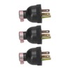 3Pcs American 3 Pole Plugs Compact Plastic Anti Loose Portable