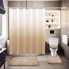 Beige Bathroom Sets with Shower Curtain and Rugs Waterproof Shower