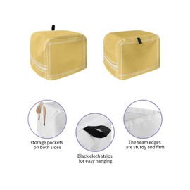 Pure Yellow Toaster Cover 2 Slice, Small Kitchen Appliance Covers, Simple Solid Color Toaster Oven Cover with Loop, Bread Machine Cover Polyester Dust Cover Protection