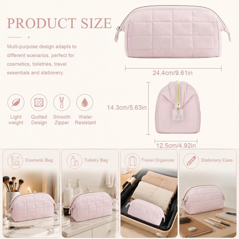LWLWA Porta Trucchi, Makeup Bag Organizzatore Scompartimenti, Rosa