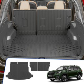 Rongtaod Cargo Mat Compatible with 2025 Subaru Forester Trunk Mat Trunk Liner Cargo Liner Back Seat Cover Protector TPE All Weather Forester Accessories (Trunk Mat+Backrest Mats)