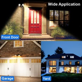 HOMEnhancements LED Black 2-Light Bullet Flood Light Site Landscape Double Outdoor Flood Exterior Light Fixture Spot Light 3000K Dual Head Light Fixture