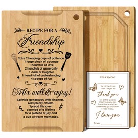 UrJKJV Christmas Gift for Friend - 12X8 Bamboo Christmas Cutting Board, Christmas Gifts for Women Friendship, Thank You Gift for Bestie, Kitchen Gift & Decor, Stocking Stuff, Xmas Gifts for Friends