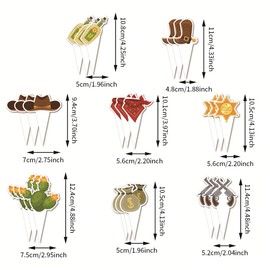 Decoraciones y envolturas para cupcakes de vaquero, 48 unidades, diseño de vaquero de feliz cumpleaños, decoración de magdalenas con temática occidental para baby shower, niños, niñas, vaquero, fiesta