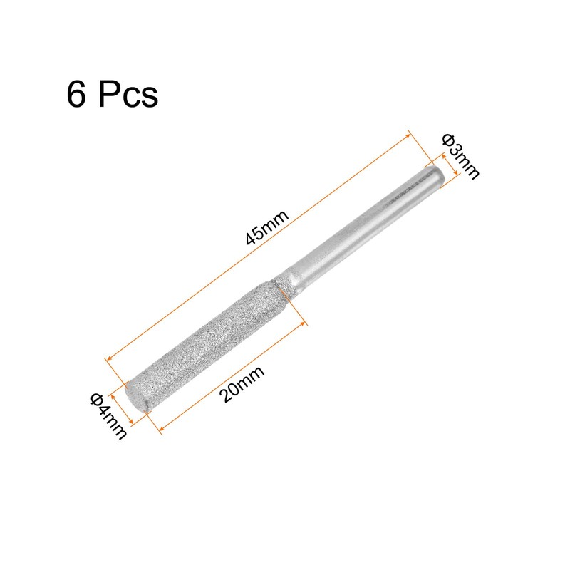 sourcing map 6pcs Diamond Coated Chainsaw Sharpener Bits 5/32" 4mm