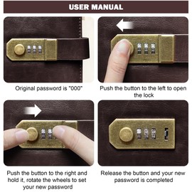 Mousbull Diary with Lock for Men and Women, A5 Vintage Leather Journal with Lock for Boy and Girl, 200 Pages Refillable Lined Password Notebook with Pen for Personal Daily Writing Travel （Dark Brown）
