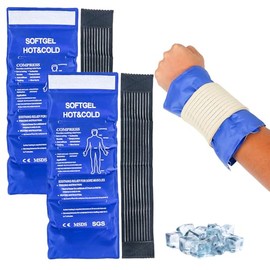 compresa de gel frio y calor,bolsa de gel para frio y calor | compresa fria Bolsa Hielo Reutilizable 2 PCS,Bolsas Hielo para Alivia Muscular,Compresa Fria Calientes Reutilizable 44*18cm