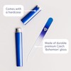 Bona Fide Beauty Glass Nail File with Case, Aqua Cobalt