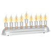 Aviv Judaica Contemporary Electric Hanukkah Menorah Stainless Steel Hanukkiah with