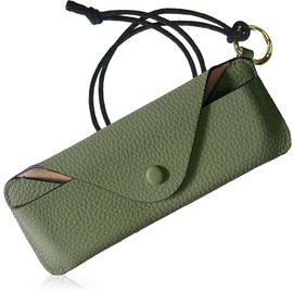 LASIEM Women's Slim Leather Eyeglass Case, green